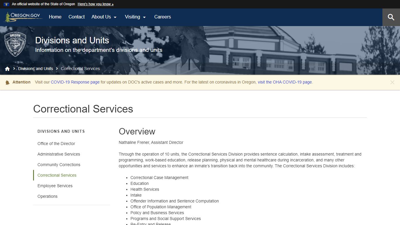 Department of Corrections : Correctional Services - Oregon